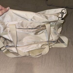 Stylish Cream Duffle Carry On Bag